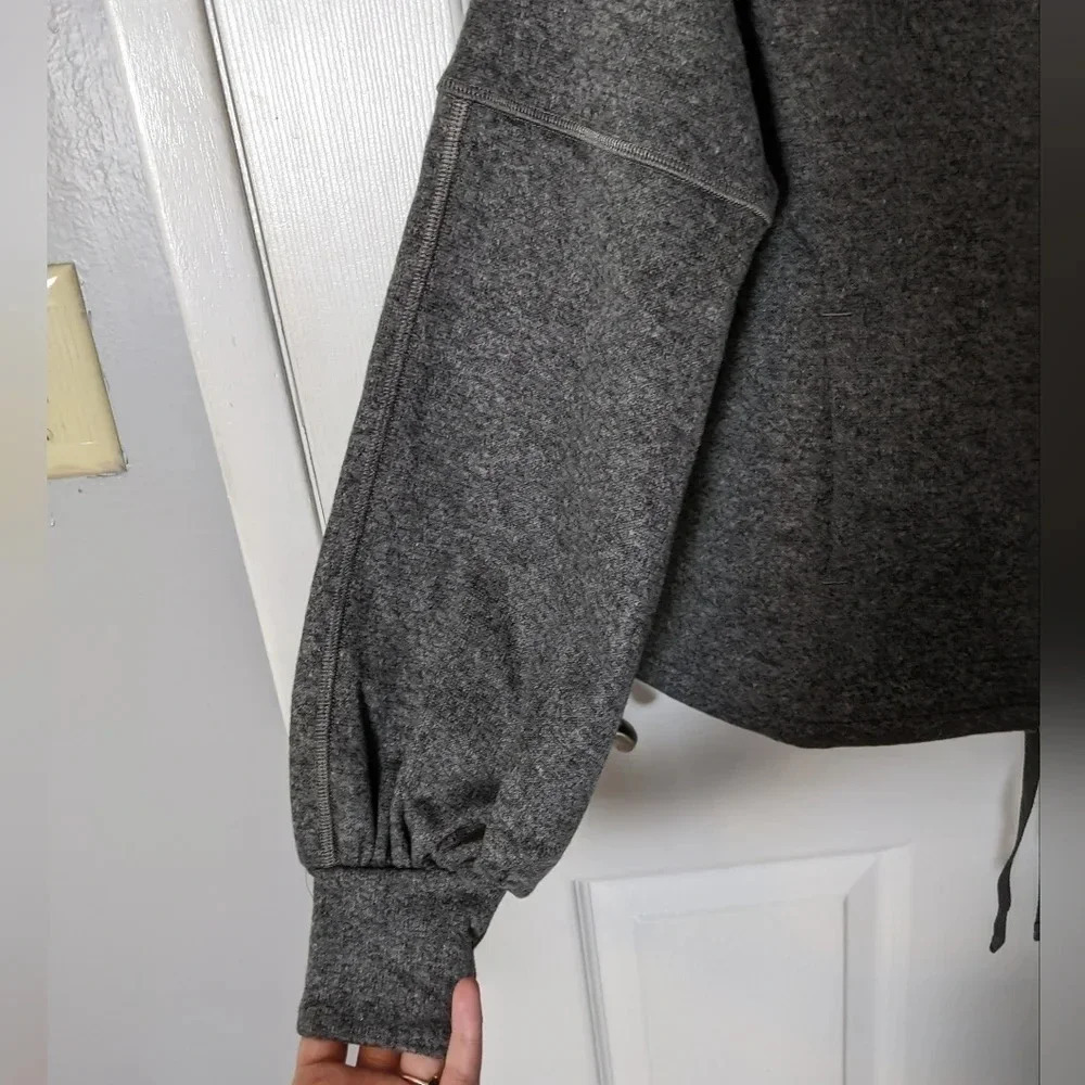 Prana Recycled Wool Blend Hooded Ziller Sweatshirt in Heather Grey Size XS - Picture 9 of 12